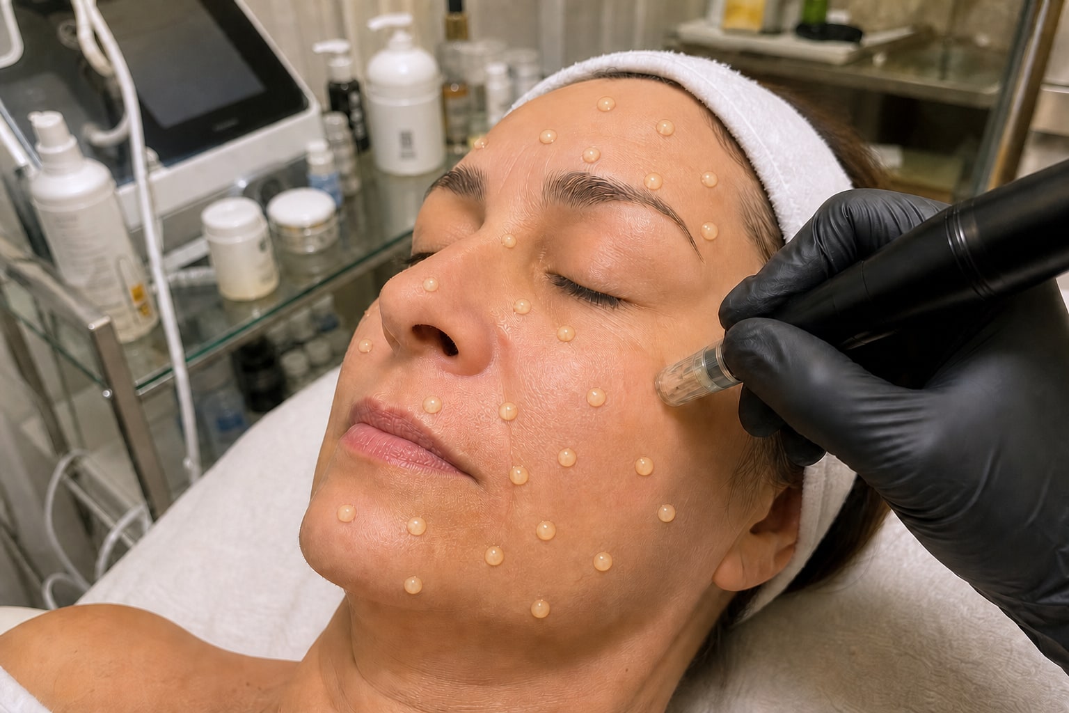 BBGLOW-Behandlung mit hautfarbenem Serum und Nano-Pen bei Maru Kosmetik in Karlsruhe-Grötzingen